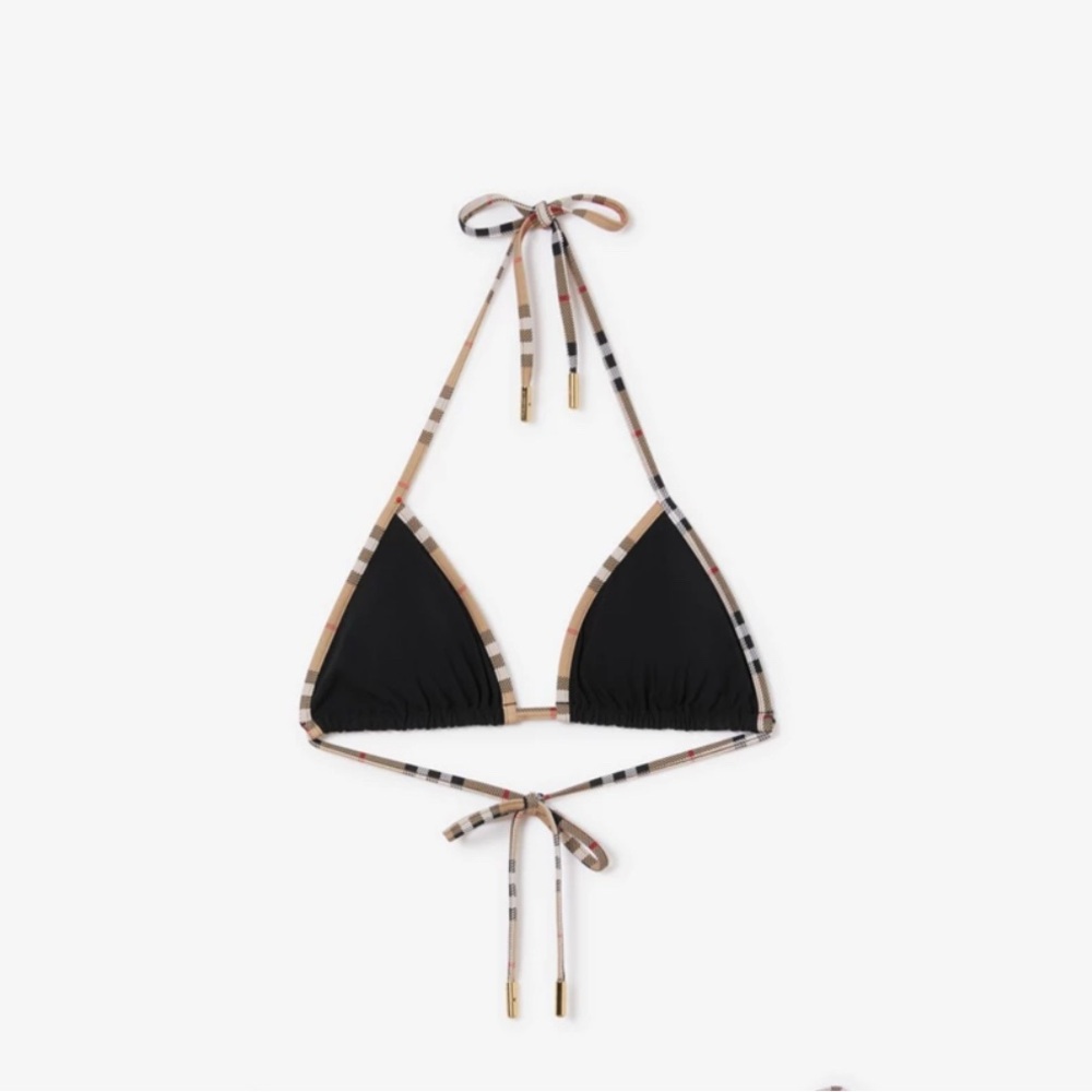 Burberry Check Trim Triangle Bikini Top